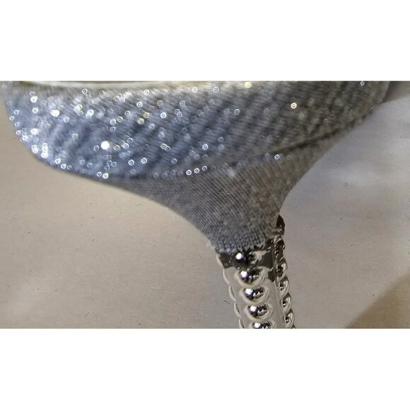 Chic By Lady Couture Doll Silver Shimmer Pointed Toe Slingback Kitten Heels Sz7 - Picture 11 of 16